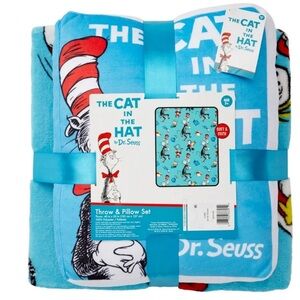 “Cat in the Hat” blanket, pillow and book set